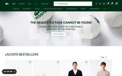 Lacoste website screenshot