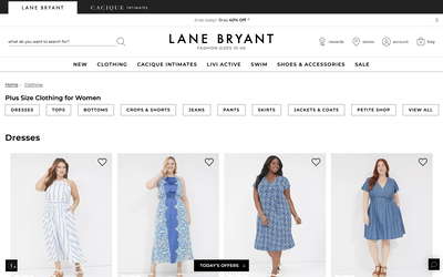 Lane Bryant website screenshot