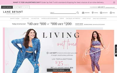 Lane Bryant website screenshot