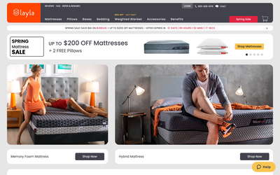 Layla Sleep website screenshot
