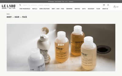 Le Labo website screenshot