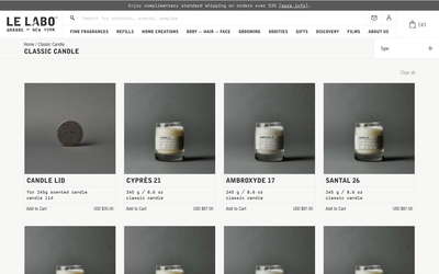Le Labo website screenshot