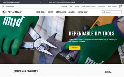 Leatherman website screenshot