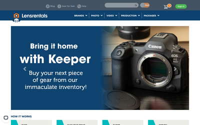 Lensrentals website screenshot
