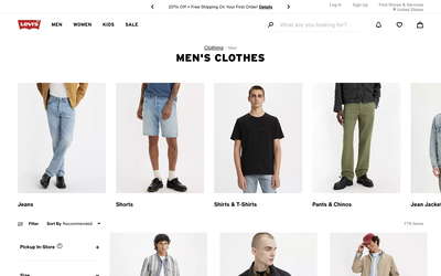 Levis website screenshot