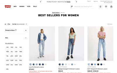Levis website screenshot