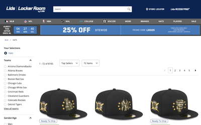 Lids website screenshot