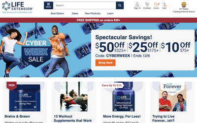 Life Extension website screenshot