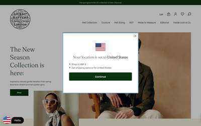 Lock & Co. Hatters website screenshot