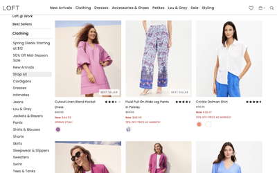 LOFT website screenshot