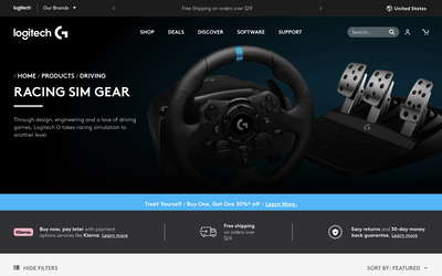 Logitech G website screenshot