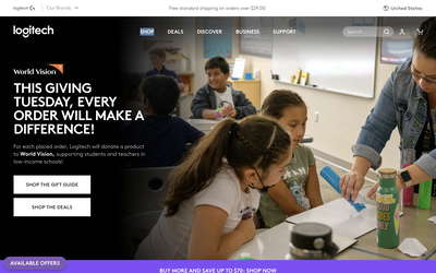 Logitech website screenshot