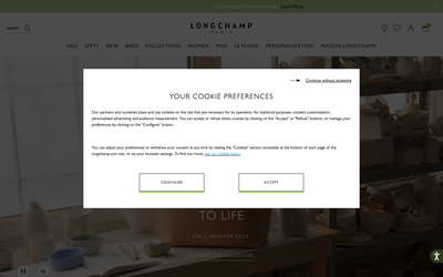 Longchamp website screenshot