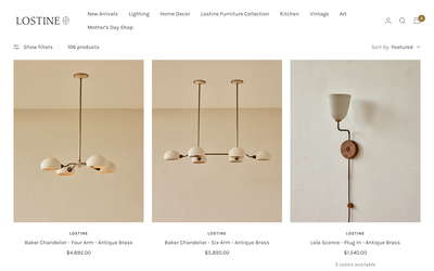 Lostine website screenshot