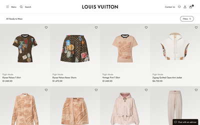 Louis Vuitton website screenshot
