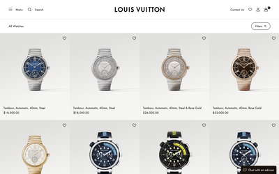 Louis Vuitton website screenshot