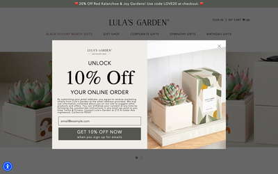 Lula's Garden website screenshot