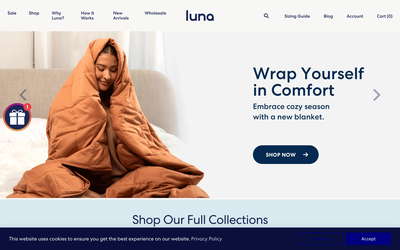 Luna Blanket website screenshot