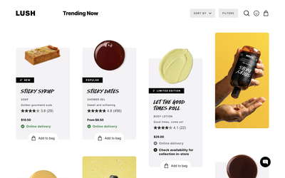 LUSH website screenshot