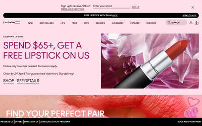 MAC Cosmetics website screenshot