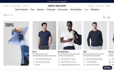 Mack Weldon website screenshot
