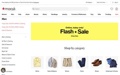 Macy's website screenshot