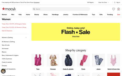 Macy's website screenshot