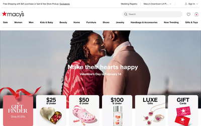 Macy's website screenshot