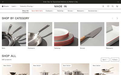 Made In Cookware website screenshot