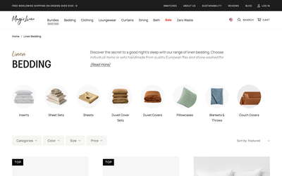 MagicLinen website screenshot
