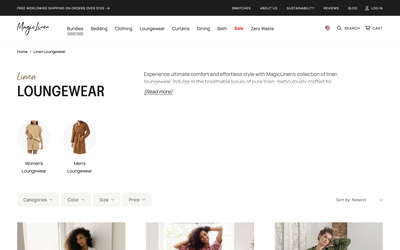 MagicLinen website screenshot