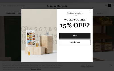 Maison Margiela Fragrances website screenshot