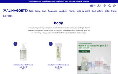Malin+Goetz website screenshot