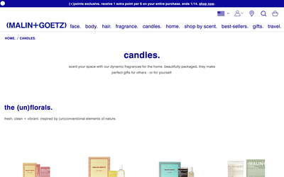 Malin+Goetz website screenshot
