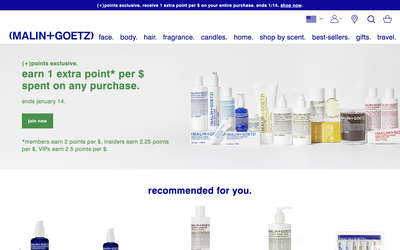 Malin+Goetz website screenshot