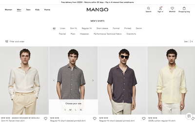 MANGO website screenshot