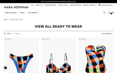 Mara Hoffman website screenshot