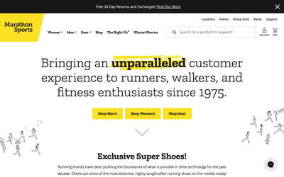 Marathon Sports website screenshot