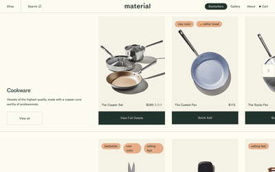 Material website screenshot