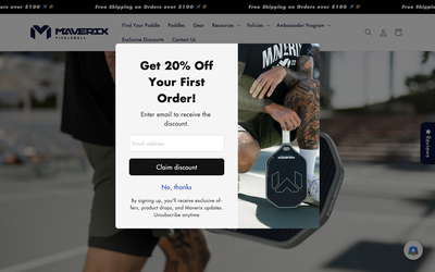 Maverix Pickleball website screenshot