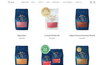 Merit Coffee website screenshot