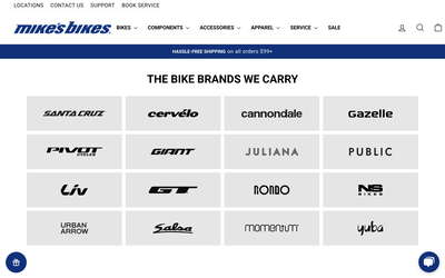 Mike's Bikes website screenshot