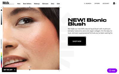 Milk Makeup website screenshot