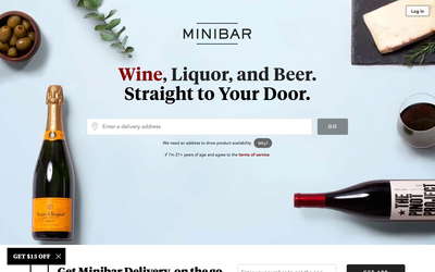 Minibar Delivery website screenshot