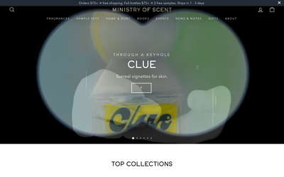 Ministry of Scent website screenshot