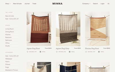 MINNA Goods website screenshot
