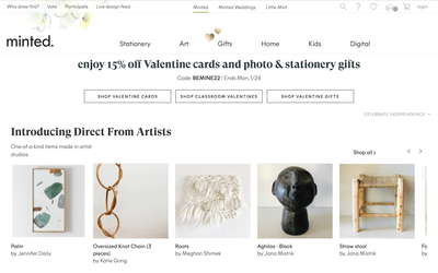 Minted website screenshot