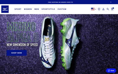 Mizuno website screenshot
