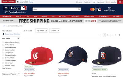 MLB Shop Official Online Store website screenshot
