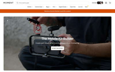 Moment website screenshot